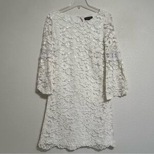 Luxology Bell-Sleeve Lace Cream Dress Bell Sleeve